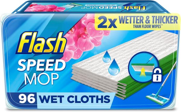 FLASH SPEEDMOP WET CLOTH MOPPING PADS REFILL PACK OF 12 WILD ORCHID