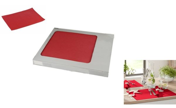 100 RED PAPER PLACE MAT 30 X 40CM RED