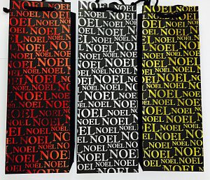 DELUXE BLACK WINE BOTTLE GIFT BAG - PACK OF 3 NOEL