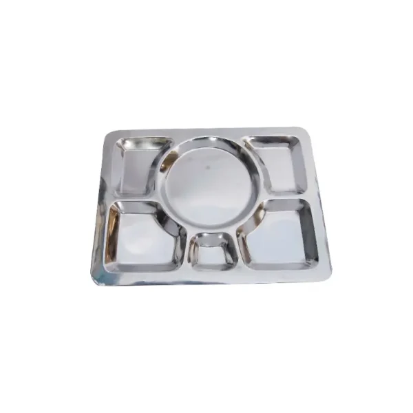 STAINLESS STEEL 6 COMPARTMENT TRAY TWO ASSORTED