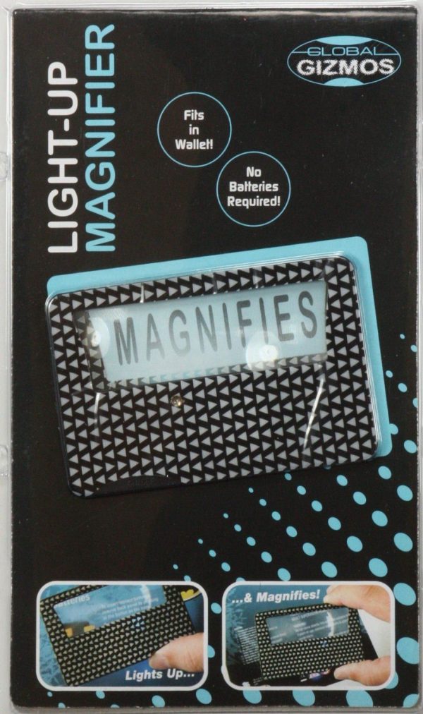 CREDIT CARD SIZE SIZED MAGNIFIER LED BLUE LIGHT POOR SIGHT READING SMALL PRINT