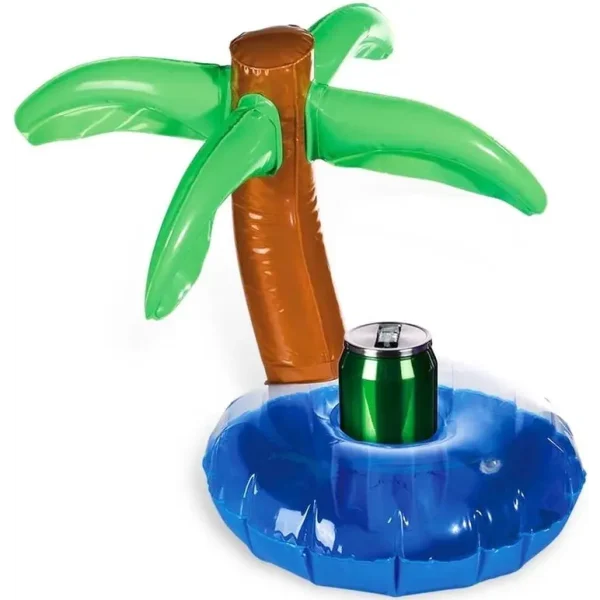 INFLATABLE BEVERAGE CAN HOLDER ISLAND WITH PALM TREE