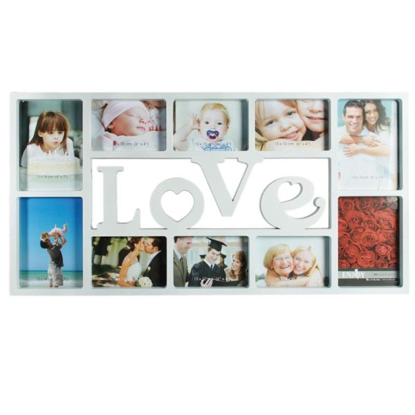 WHITE PLASTIC PICTURE FRAME LOVE. 942516