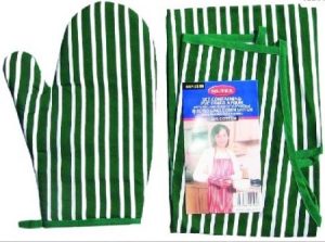 PVC LINED APRON QUALITED SINGLE OVEN MITTEN GREEN