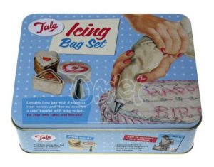 TALA ICING BAG SET IN TIN WITH 8 NOZZLES AND ICING BOOKLET