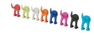PINK SOFT RUBBER DOG TAIL HOOK COAT DOOR HANGER KIDS BEDROOM PET LEAD KEYS CLOTHES BN