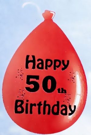 10 HAPPY 50TH BIRTHDAY MULTICOLOUR BALLOONS