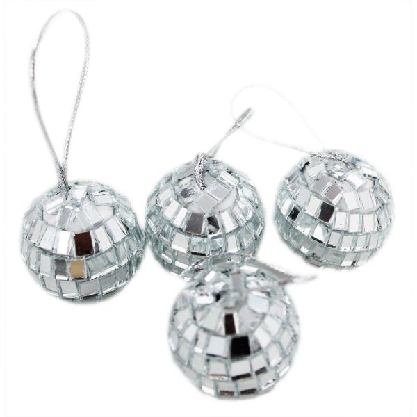 SET OF 4 CRAFT MIRROR EMBELLISHMENT MINI BALL