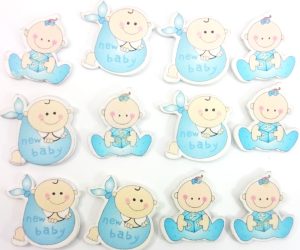12 PER PACK BABY CRAFT EMBELLISHMENTS BLUE