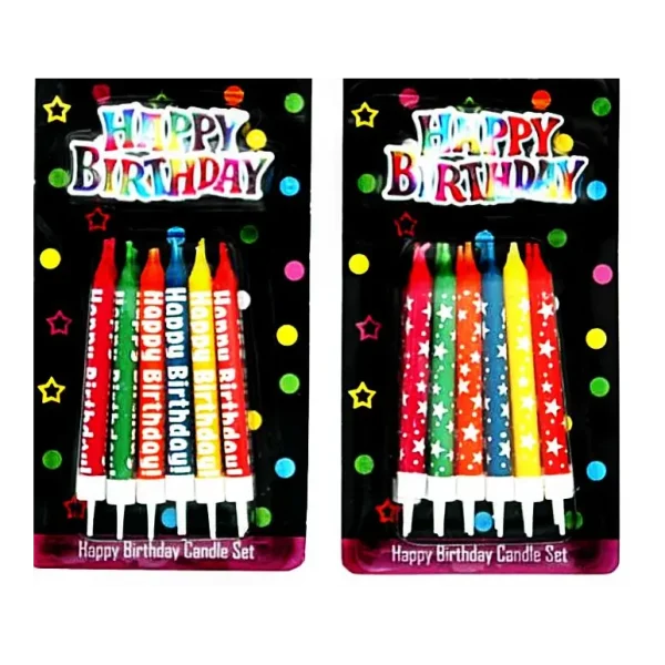 ASSORTED DESIGN HAPPY BIRTHDAY CANDLE SET