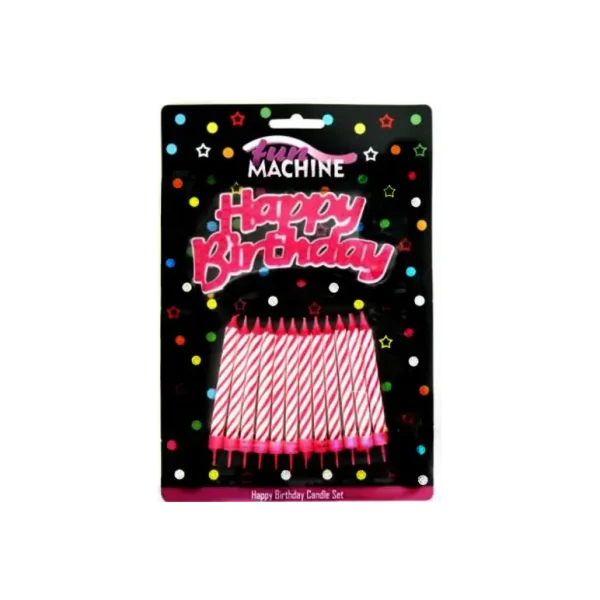 HAPPY BIRTHDAY PINK CANDLE SET