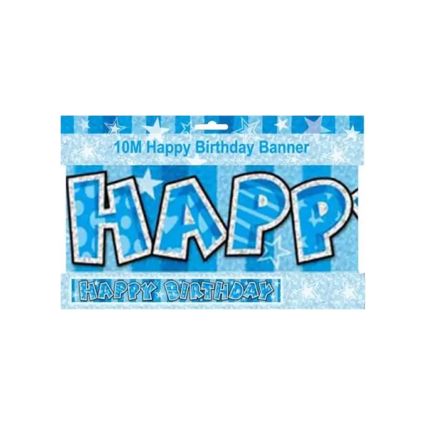 10M HAPPY BIRTHDAY BANNER BLUE