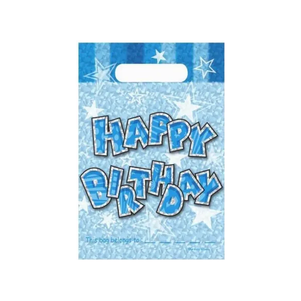 PACK OF 20 HAPPY BIRTHDAY LOOT BAGS BLUE