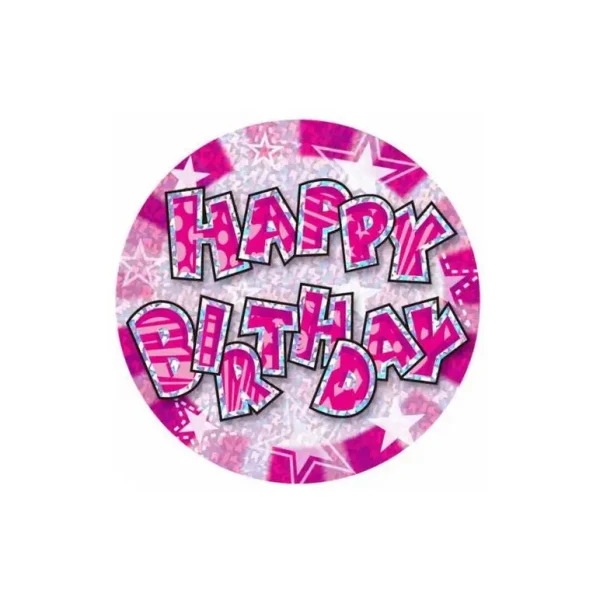 PACK OF 8 HAPPY BIRTHDAY PLATES PINK