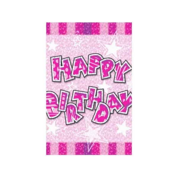 54X72'' HAPPY BIRTHDAY TABLECOVER TABLECLOTH PINK