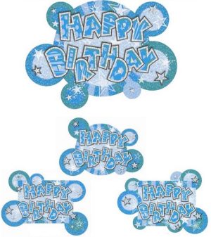 HAPPY BIRTHDAY MOBILE BANNER BLUE