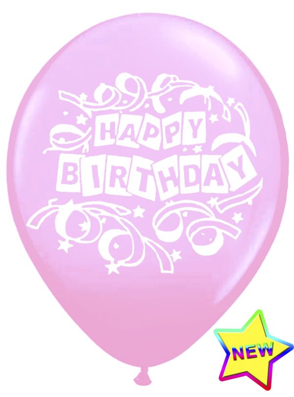 16 PINK HAPPY BIRTHDAY HAPPY BIRTHDAY BALLOONS - GIRL PARTY DECORATIONS (073386)