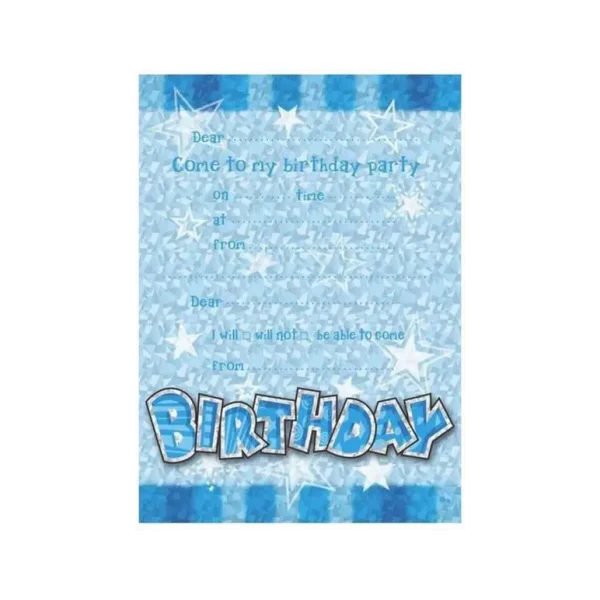 14 HAPPY BIRTHDAY INVITES ENVELOPES BLUE