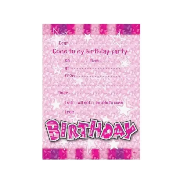 14 HAPPY BIRTHDAY INVITES ENVELOPES PINK