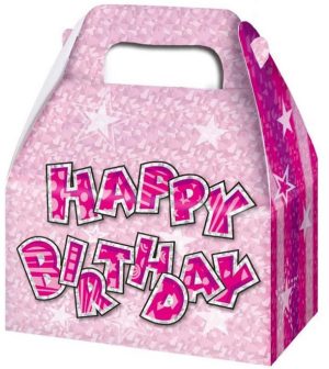 PACK OF 3 HAPPY BIRTHDAY PARTY BOXES PINK