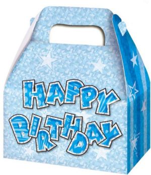 PACK OF 3 HAPPY BIRTHDAY PARTY BOXES BLUE