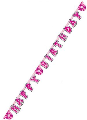 66'' HAPPY BIRTHDAY LETTER BANNER PINK
