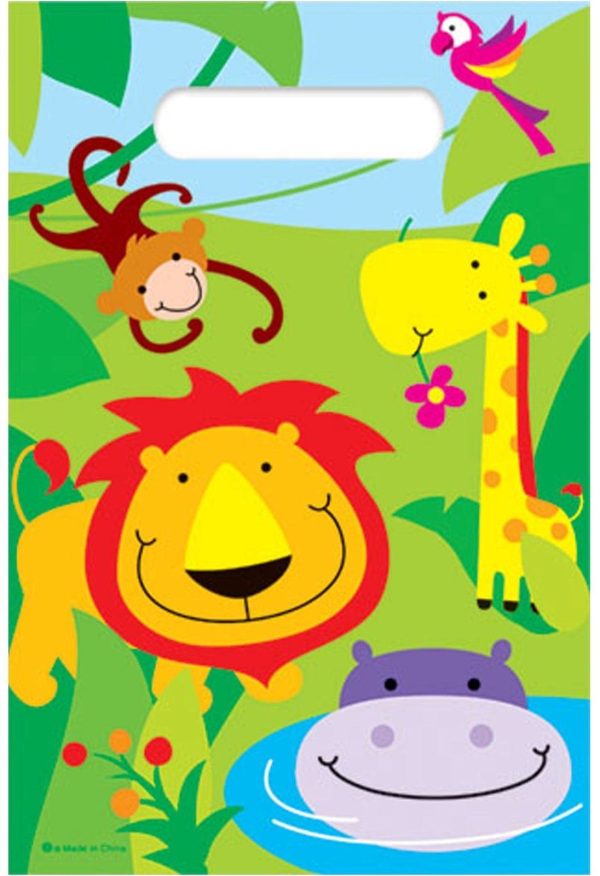 20 BOYS GIRLS KIDS CHILDRENS BIRTHDAY PARTY LOOT GIFT BAG JUNGLE THEME ZOO