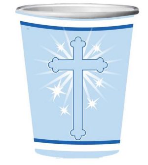 PACK OF 8 RELIGIOUS CUPS BLUE