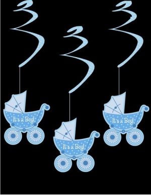 PACK OF 6 IT'S A BOY SWIRLS