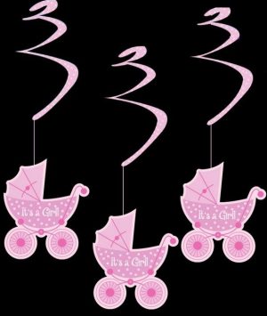 PACK OF 6 IT'S A GIRL SWIRLS