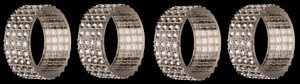 4 DIAMANTE NAPKIN RINGS