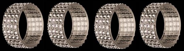 4 DIAMANTE NAPKIN RINGS