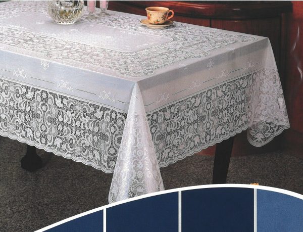 VINYL LACE RECTANGLE TABLECLOTH - 54INCH X 72INCH