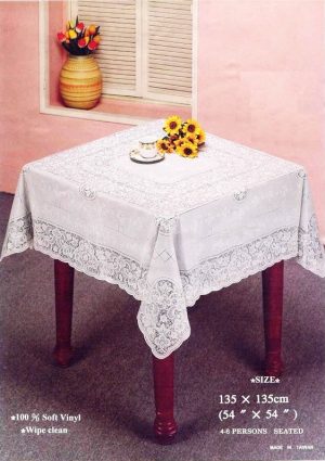 54''X54'' SQUARE VINYL LACE TABLECLOTH