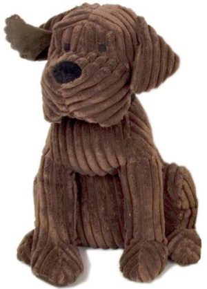 TAKE ME HOME CUTE DOG DOOR STOP - CHUNKY CORD RIBBED DOG 28CM - CHOCOLATE
