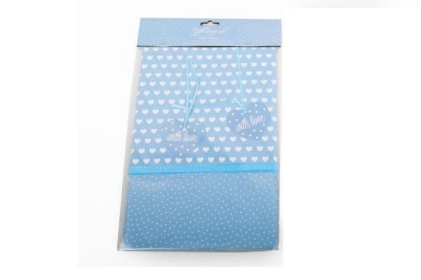 75CM X 50CM BLUE POLKA DOT GIFT WRAP SET