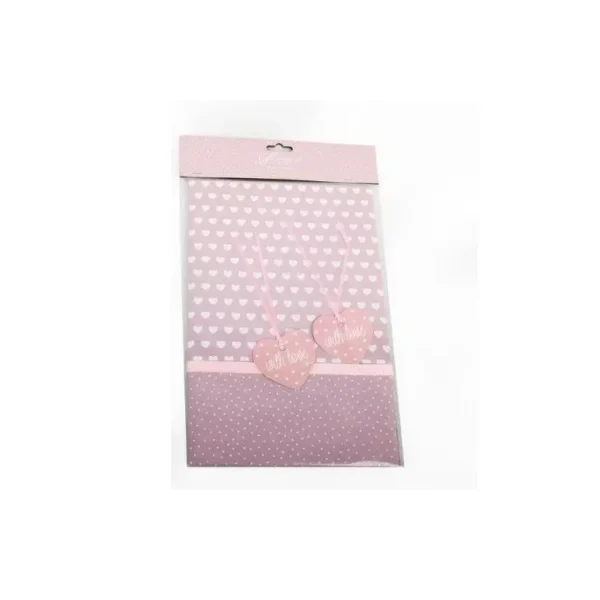 75CM X 50CM PINK POLKA DOT GIFT WRAP SET