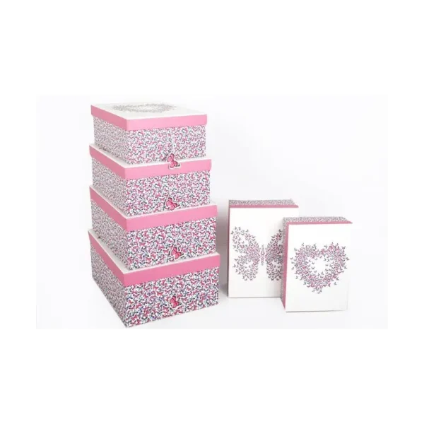 6 COLOURFUL BUTTERFLY HEART GIFT BOX