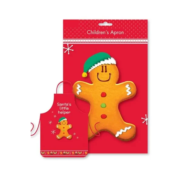 CHILDREN / KID / CHILD CHRISTMAS / XMAS SANTA'S LITTLE HELPER APRON - GINGERBREAD DESIGN