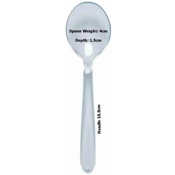 50 HEAVY DUTY SOUP SPOONS DISPOSABLE PLASTIC 8477