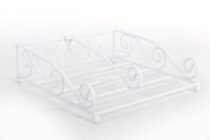 WHITE METAL NAPKIN HOLDER