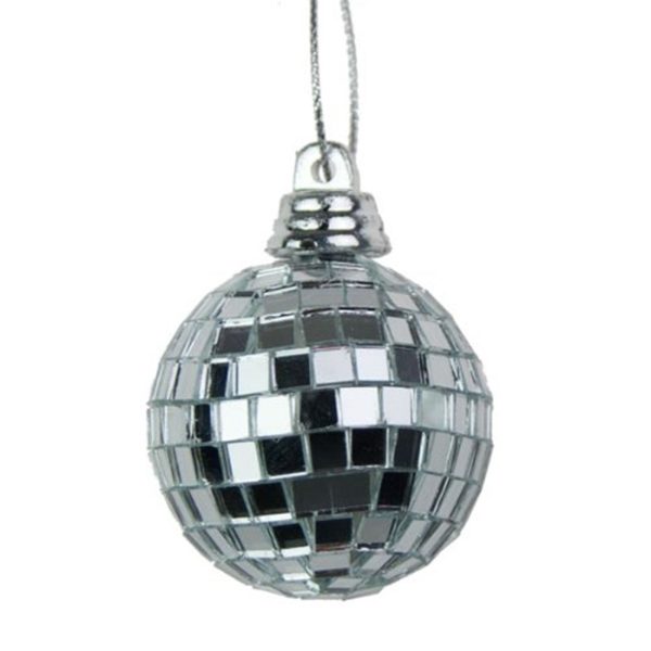 SILVER MINI DISCO MIRROR BALL 4 CM - 1 PC