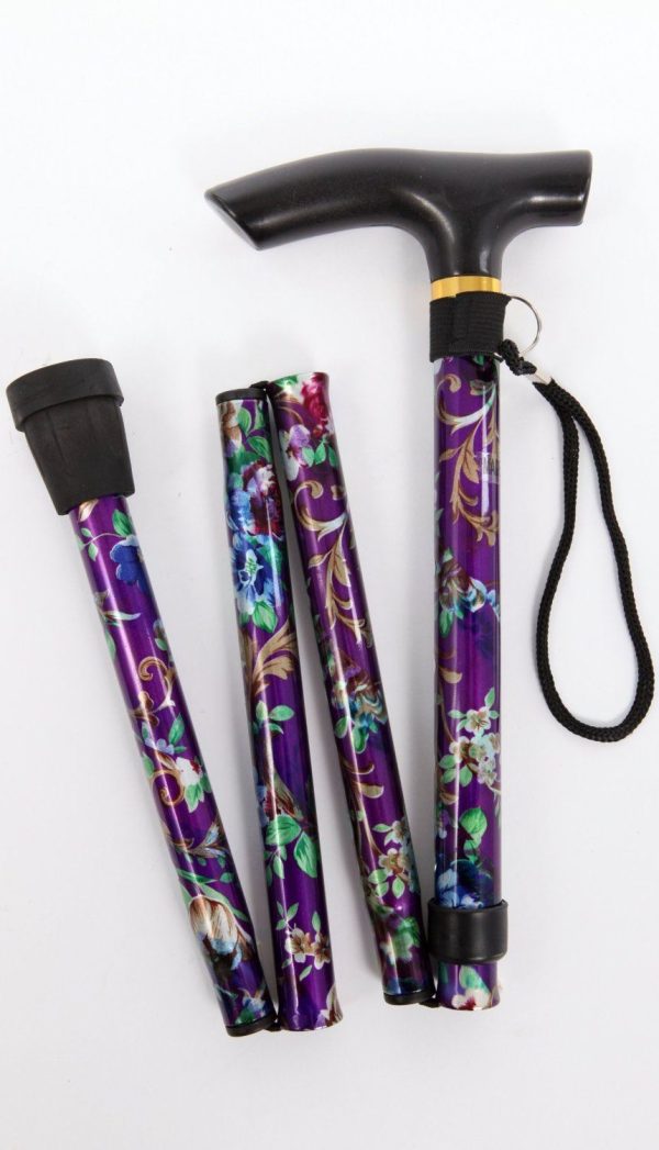 PURPLE FLORAL LIGHTWEIGHT WALKING STICK