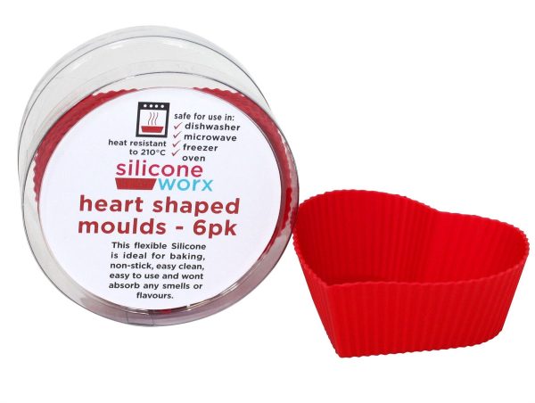 ES SILICONE CUPCAKE MOULD - PACK OF 6 HEART