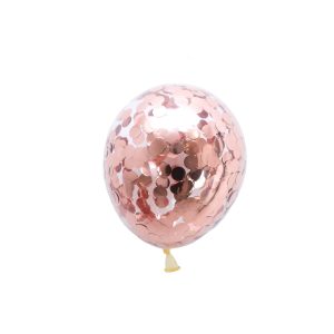 GLOBOS PAYASO ROSE GOLD CONFETTI PARTY BALLOONS PACK OF 6