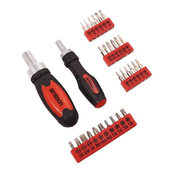 AMTECH STUBBY & MINI RATCHET DRIVER SET 30/PCS