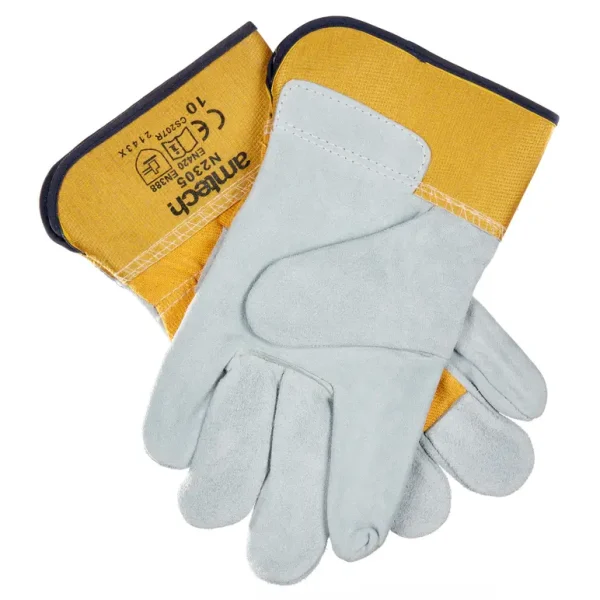 AMTECH HEAVY DUTY LEATHER RIGGER GLOVES XL - SIZE:10