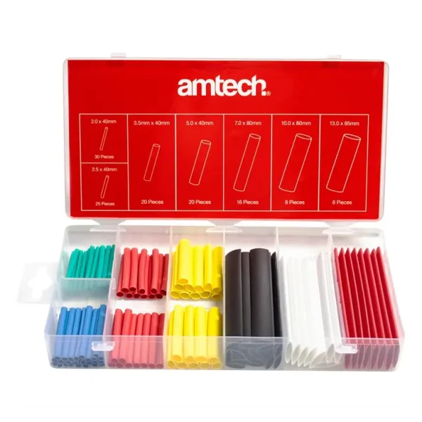 AMTECH ASSORTMENT COLOUR HEAT SHRINK 127 PCS