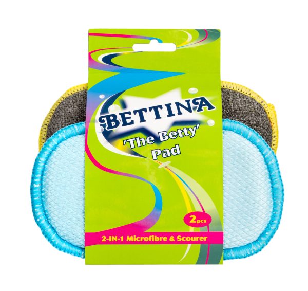 BETTINA THE BETTY PAD MICROFIBRE & SCOURER PACK OF 2