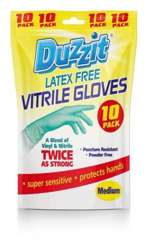 DUZZIT VITRILE GLOVES MEDIUM PACK OF 10